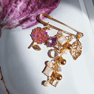 보라 수국 패션브로치 옷핀 뱃지 필통 가방장식